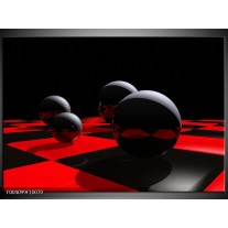 Foto canvas schilderij Cirkel | Rood, Zwart, Wit 