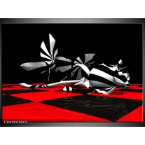 Foto canvas schilderij Abstract | Zwart, Rood, Wit 