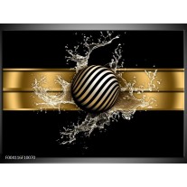 Foto canvas schilderij Abstract | Goud, Zwart, Wit 