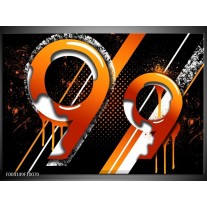 Foto canvas schilderij Abstract | Oranje, Geel, Zwart 