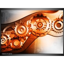 Foto canvas schilderij Abstract | Bruin, Wit, Geel 