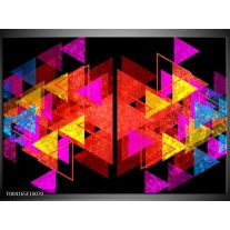 Foto canvas schilderij Abstract | Rood, Geel, Roze 