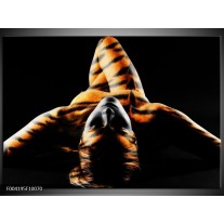 Foto canvas schilderij Abstract | Oranje, Zwart, Geel 