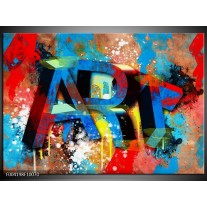 Foto canvas schilderij Abstract | Blauw, Geel, Rood 