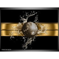 Foto canvas schilderij Abstract | Zwart, Goud, Bruin 