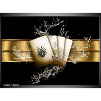 Foto canvas schilderij Abstract | Zwart, Goud, Bruin 