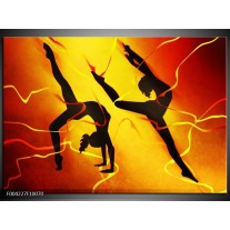 Foto canvas schilderij Dansen | Oranje, Rood, Geel 