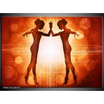 Foto canvas schilderij Dansen | Rood, Wit, Bruin 