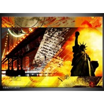 Foto canvas schilderij New York | Geel, Rood, Zwart 