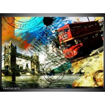 Foto canvas schilderij Engeland | Rood, Blauw, Geel 