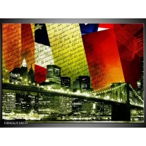 Foto canvas schilderij Modern | Rood, Groen, Wit 