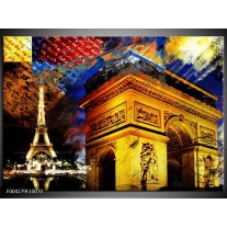 Foto canvas schilderij Modern | Geel, Blauw, Rood 