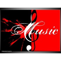 Foto canvas schilderij Muziek | Rood, Zwart, Wit 