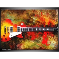 Foto canvas schilderij Gitaar | Rood, Oranje, Geel 