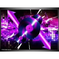Glas schilderij Muziek | Paars, Roze, Zwart 