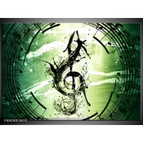 Glas schilderij Gitaar | Groen, Wit, Zwart 