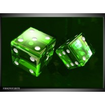 Glas schilderij Spel | Groen, Wit, Zwart 