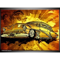 Foto canvas schilderij Oldtimer | Geel, Zwart, Goud 