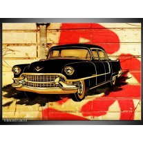 Foto canvas schilderij Oldtimer | Zwart, Rood, Geel 