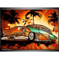 Foto canvas schilderij Oldtimer | Geel, Oranje, Bruin 