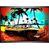 Foto canvas schilderij Oldtimer | Blauw, Geel, Rood 