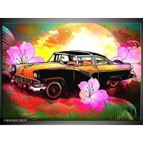 Foto canvas schilderij Oldtimer | Paars, Geel, Rood 