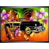 Foto canvas schilderij Oldtimer | Paars, Geel, Rood 