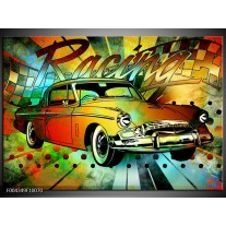 Foto canvas schilderij Oldtimer | Groen, Geel, Rood 