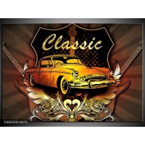 Foto canvas schilderij Oldtimer | Geel, Bruin, Oranje 