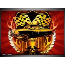 Foto canvas schilderij Oldtimer | Geel, Rood, Zwart 