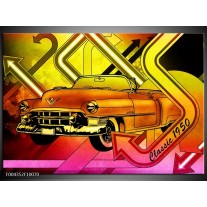 Foto canvas schilderij Oldtimer | Geel, Rood, Roze 