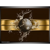 Foto canvas schilderij Modern | Goud, Zwart, Bruin 