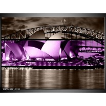 Foto canvas schilderij Sydney | Paars, Grijs, Zwart 