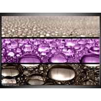 Glas schilderij Druppels | Paars, Grijs