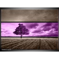 Foto canvas schilderij Boom | Paars, Grijs 