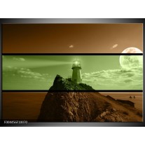 Foto canvas schilderij Vuurtoren | Groen, Bruin, Zwart 