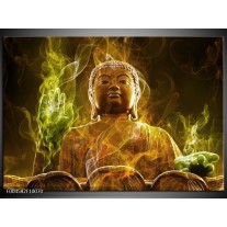 Glas schilderij Boeddha | Bruin, Groen 