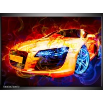Glas schilderij Audi | Rood, Blauw, Rood 
