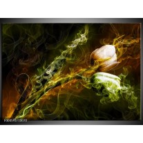 Glas schilderij Tulp | Groen, Geel, Zwart 