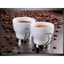 Foto canvas schilderij Koffie | Bruin, Wit 