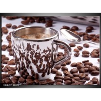 Foto canvas schilderij Koffie | Bruin, Wit 