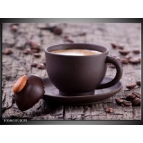 Foto canvas schilderij Koffie | Bruin, Wit 