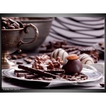 Foto canvas schilderij Koffie | Bruin, Wit 