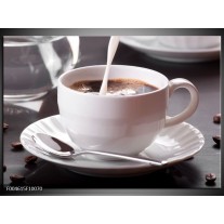 Foto canvas schilderij Koffie | Wit, Bruin 