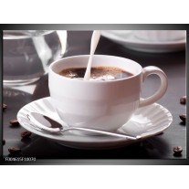 Glas schilderij Koffie | Wit, Bruin 