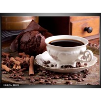 Foto canvas schilderij Koffie | Wit, Bruin 