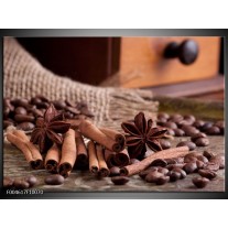 Foto canvas schilderij Koffie | Wit, Bruin 