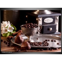 Foto canvas schilderij Koffie | Wit, Bruin