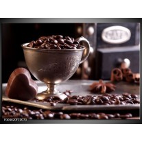 Foto canvas schilderij Koffie | Wit, Bruin 