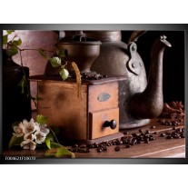 Foto canvas schilderij Koffie | Wit, Bruin 